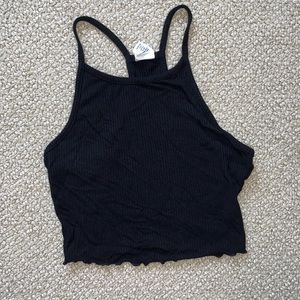 Black High Neck Tank Top